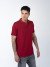 Бордовая рубашка ПОЛО с эластаном мужская оптом